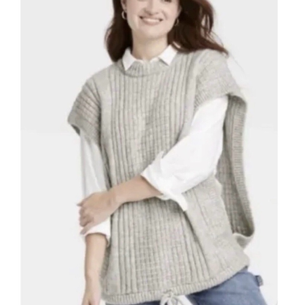 Universal Thread Heather Gray Cable Knit Sweater … - image 1